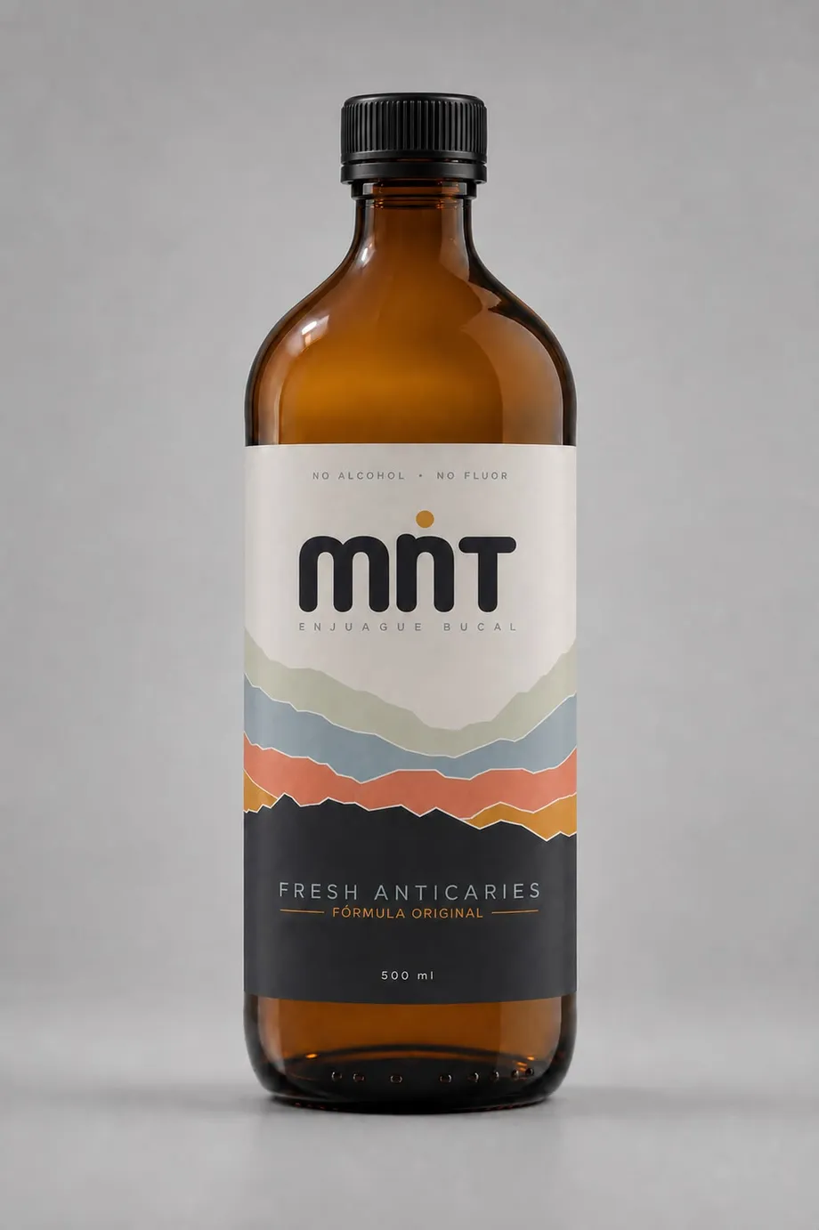 Botella de vidrio ámbar MNT Fresh Anticaries